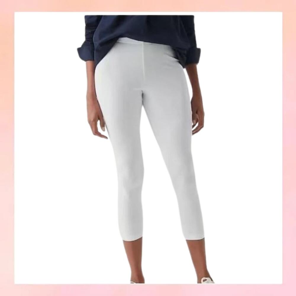 Pure Jill J Jill Cream Slim Leg Pull On Knit Pants Pockets Size L